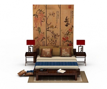 New Chinese Style Double Bed-ID:417366988