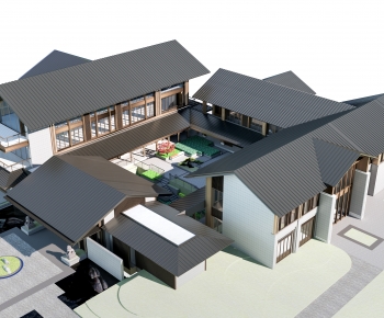 New Chinese Style Appearance Of Commercial Building-ID:401305912