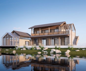 New Chinese Style Appearance Of Commercial Building-ID:478499899