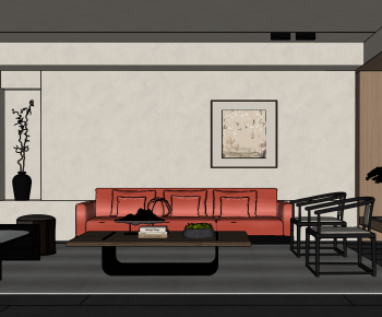 New Chinese Style A Living Room-ID:582968001