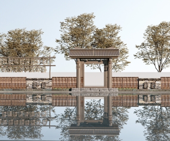 New Chinese Style Facade Element-ID:208299292