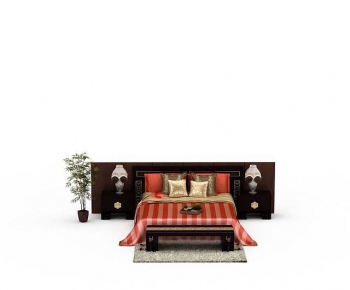 New Chinese Style Double Bed-ID:967741018