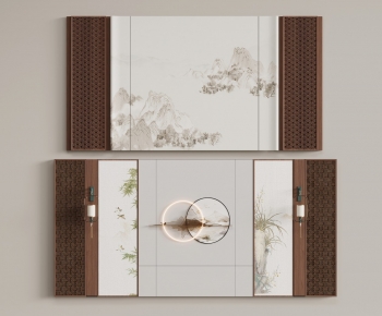 New Chinese Style TV Wall-ID:882508049