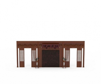 Chinese Style TV Wall-ID:743079258