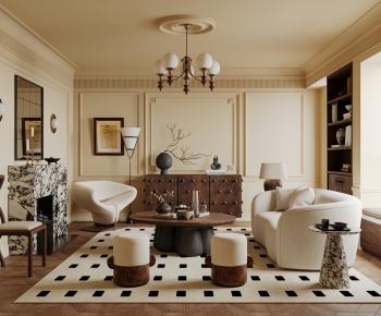 French Style A Living Room-ID:887083051