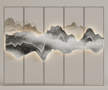 New Chinese Style TV Wall-ID:286478041
