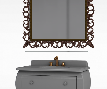 European Style Bathroom Cabinet-ID:457449914