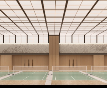 Modern Indoor Badminton Court-ID:622999912