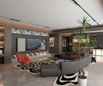 Modern A Living Room-ID:701793915