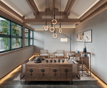 New Chinese Style A Living Room-ID:110139853