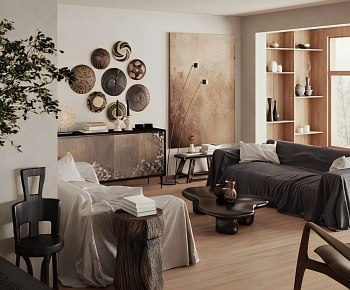 Wabi-sabi Style A Living Room-ID:469866044