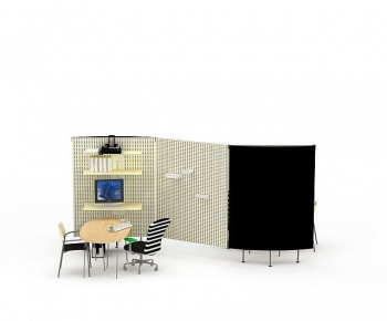 Modern Office Desk And Chair-ID:216351034