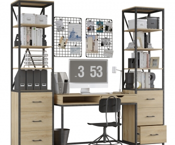 Modern Office Desk And Chair-ID:724353087