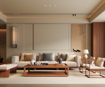 New Chinese Style A Living Room-ID:778321037