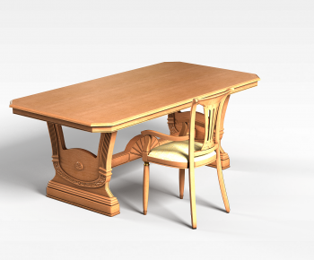 European Style Office Desk And Chair-ID:418438916