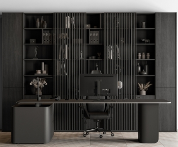 Modern Office Desk And Chair-ID:888151886