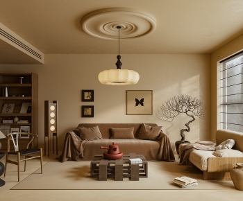 Wabi-sabi Style A Living Room-ID:268641009