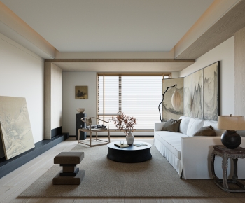 New Chinese Style A Living Room-ID:885313038
