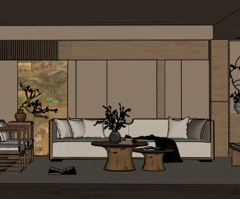 New Chinese Style A Living Room-ID:249890094