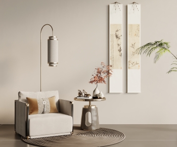 New Chinese Style Single Sofa-ID:725429141