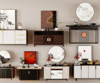 New Chinese Style Entrance Cabinet-ID:679972895