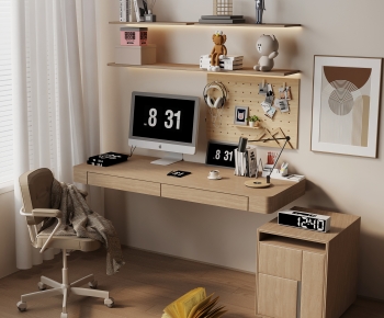 Modern Computer Desk And Chair-ID:451889098