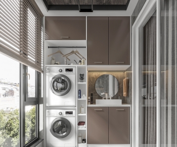 Modern Balcony Laundry Room-ID:216670041