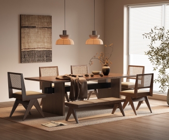 Wabi-sabi Style Dining Table And Chairs-ID:672321088