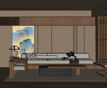New Chinese Style A Living Room-ID:853750772