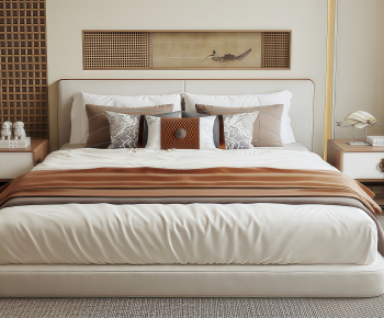 New Chinese Style Double Bed-ID:722649104