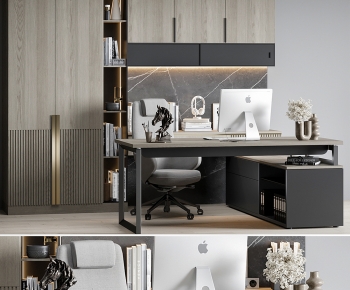 Modern Office Desk And Chair-ID:632605087