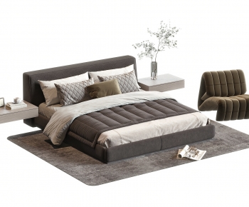 Modern Double Bed-ID:653574941