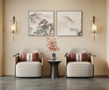 New Chinese Style Single Sofa-ID:597256906