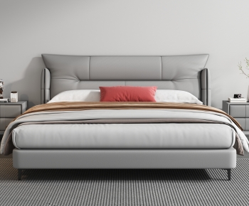 Modern Double Bed-ID:322640908