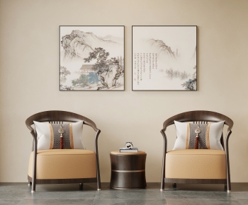 New Chinese Style Single Sofa-ID:488532079
