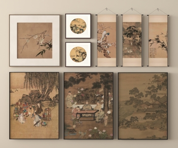 新中式装饰画组合-ID:428452017