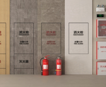 现代灭火器消防栓组合-ID:770549063