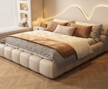 Modern Double Bed-ID:853102929