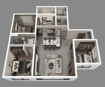 Modern A Bird's-eye View Of Home Decoration-ID:348113062