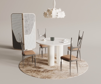 French Style Dining Table And Chairs-ID:285415896