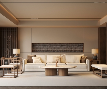 New Chinese Style A Living Room-ID:671777011
