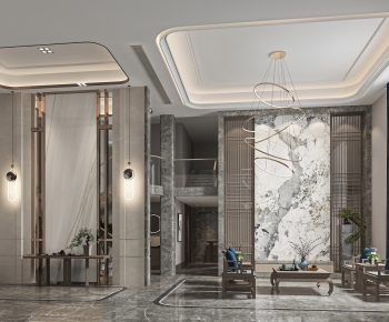 New Chinese Style A Living Room-ID:155453925