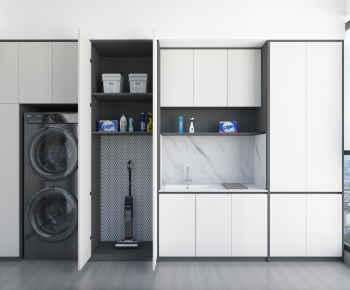 Modern Balcony Laundry Room-ID:154650261