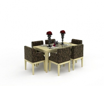 Simple European Style Dining Table And Chairs-ID:963136914