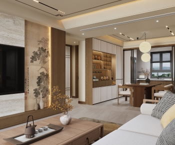 New Chinese Style A Living Room-ID:733581071