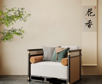 New Chinese Style Single Sofa-ID:114182953