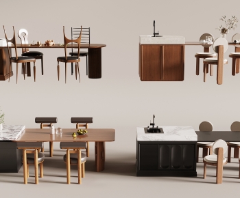 French Style Dining Table And Chairs-ID:220866924