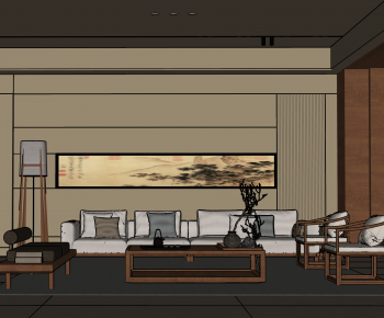 New Chinese Style A Living Room-ID:412081003