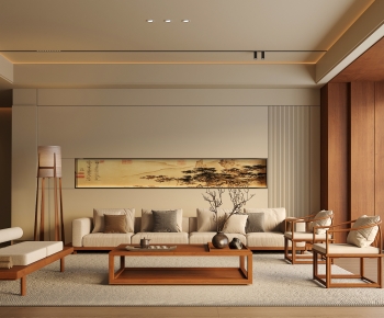 New Chinese Style A Living Room-ID:198491108