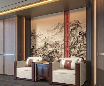 New Chinese Style Single Sofa-ID:336782938
